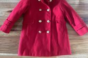 Next girls red military coat age 4