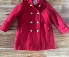 Next girls red military coat age 4