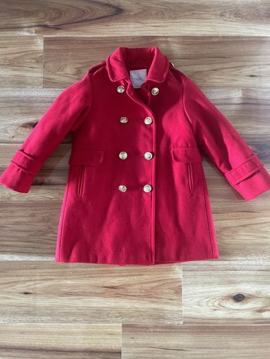 Next girls red military coat age 4