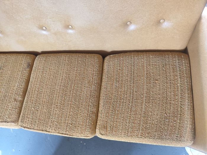 Iconic vintage mid-century 3-piece mustard living room suite
