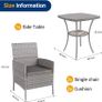 Garden Furniture Set 3-Piece Lounge Balcony Furniture Set with Weatherproof Image 2
