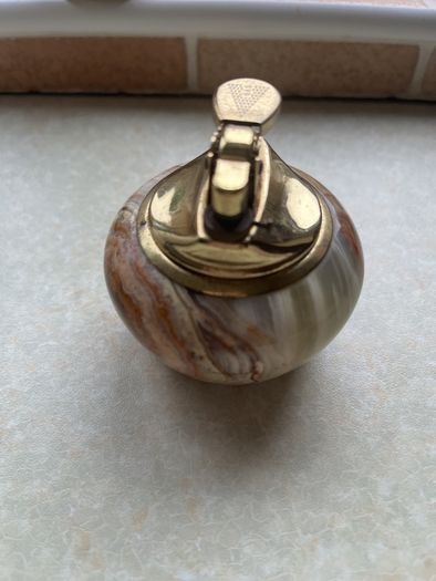 Vintage Japanese Green/Brown 1960's Onyx Marble Stone 3 pce set