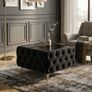 Chesterfield Velvet Square Coffee Table with Glass Image 8