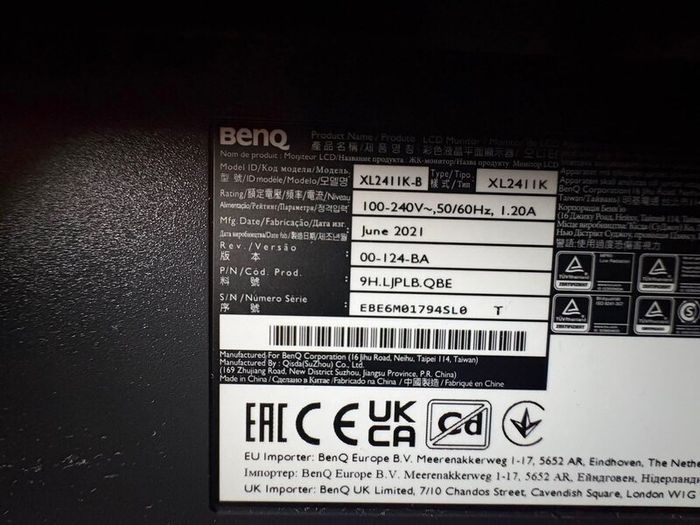 Monitor BenQ Zowie xl2411k gaming monitor - 24