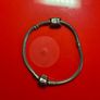 Pandora Moments Barrel Clasp Snake Chain Bracelet with silver Sparkling Paw Print Charm Image 7