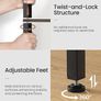 Slim Side Table with Charging Station, 3-Tier Narrow Side Table with Drawer, Skinny Bedside Table, End Table for Small Spaces, for Bedroom, Living Room, Rustic Brown and Black Image 4