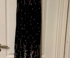 Jasmine London Black Halterneck Maxi Dress - Star & Paisley Print - Size L