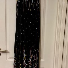Jasmine London Black Halterneck Maxi Dress - Star & Paisley Print - Size L