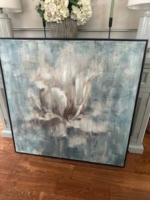 Large Floral canvas with Walnut surround.