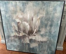 Large Floral canvas with Walnut surround.