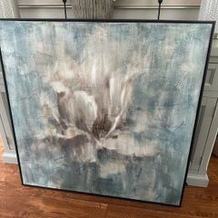 Large Floral canvas with Walnut surround.