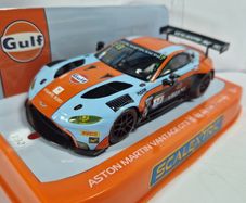 Scalextric C4655 Aston Martin Vantage GT3 (Gulf Edition) Slot Car  ( gt touring 24hr Endurance )
