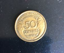 Old 1932 France coin 50 Centimes