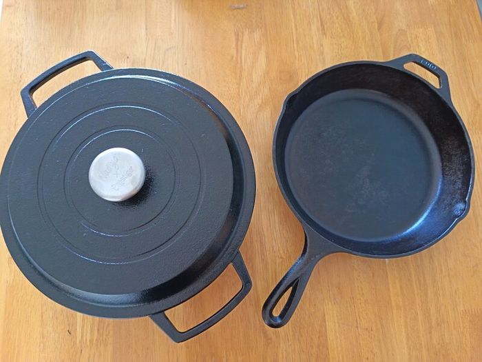 Cast Iron Pot and Skillet