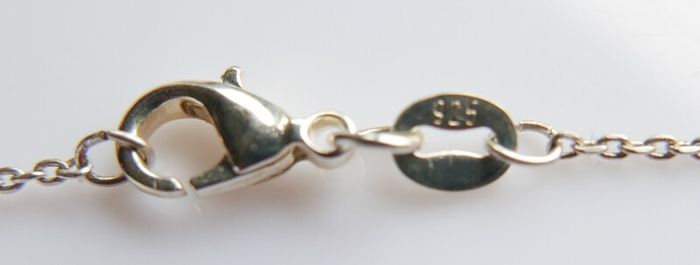 Vintage 925 Sterling Silver Moon and Star Pendant Necklace length 16" - 1,7g