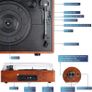 DISCOUNT IN COMMENTS Bluetooth Record Player Belt-Driven 3-Speed Turntable, Vintage Vinyl Record Players Built-in Stereo Speakers, with Headphone Jack/Aux Input/RCA Line Out (FREE SHIPPING) Image 5