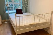 Ikea Bed Frame, Slatted Base &amp; Mattress for Sale
