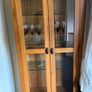 Solid oak display cabinet with glass shelves Image 2