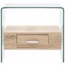 Coffee Table with Drawer 50x50x45 cm Tempered Glass Image 2