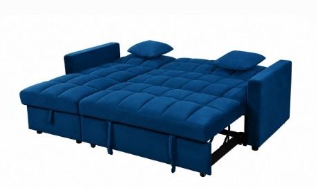 Kris Blue Sofa Bed, Reversible Chaise & Storage