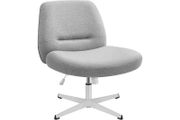 Modern Office Chair  Wide Seat, Cross Base, and Adjustable Height in Grey, Whit