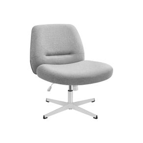 Modern Office Chair  Wide Seat, Cross Base, and Adjustable Height in Grey, Whit