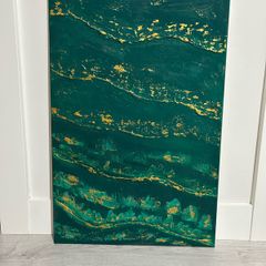 Unique green abstract painting