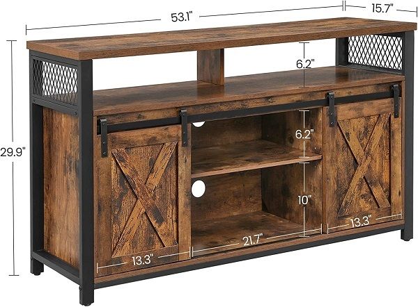 New TV Display Unit With Sliding Barn Doors - FREE P&P