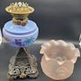 Antique Victorian Oil Lamp cast iron base 19th century Image 2
