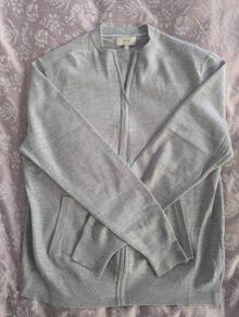 Moss wool zip cardigan