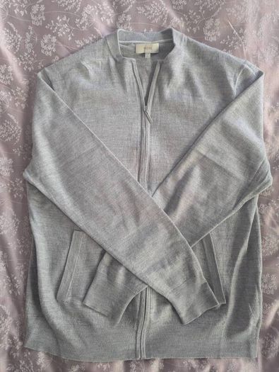 Moss wool zip cardigan
