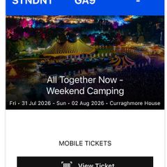 All together now - Weekend camping tickets