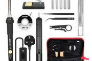 BRAND NEW 14pcs 60W Soldering Iron Kit Welding Tools Adjustable Temperature 200-450 Soldering Tips Desoldering Pump Solder Wire Tool bag