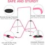 Gymnastics Bars With Self-Inflating Mat,50mm Thick Inflatable Pad No Air Pump Needed Gymnastics Equipment for Home,Adjustable Height Folding Horizontal Bar with Rings Image 5
