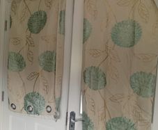 curtains Duck egg blue and cream/ off white