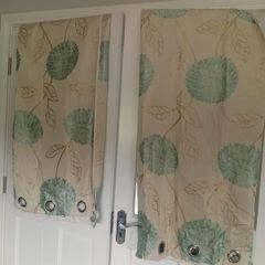 curtains Duck egg blue and cream/ off white
