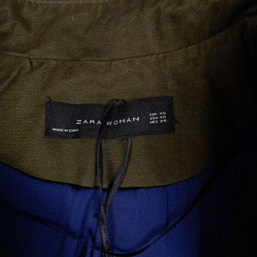 Zara Khaki Olive Green Military Hussar Style Jacket Size XS