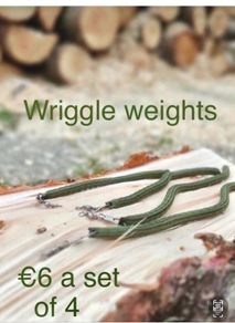Sets of 4 wriggle weights for salmon and trout fishing