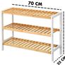 Bamboo Shoe Rack, Easy Build With 3 Shelves, Large Storage Capacity Wooden Shoe/Trainer Stand and Organiser, up to 12 Pairs, Perfect for Hallway, Bedroom, Small Spaces Brown/White (FREE POSTAGE) Image 4