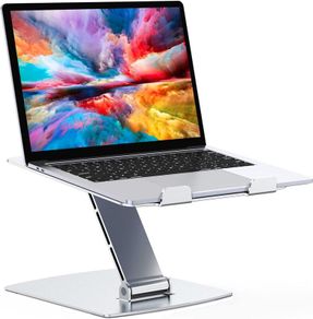 Laptop Stand Adjustable Height, Ergonomic Air-Ventilated Laptop Riser Holder for Desk, Aluminum Foldable Laptop Cooling Pads Computer Stand Compatible with MacBook