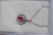 Vintage Sterling Silver 925 Red Teardrop Pendant and Chain 3g
