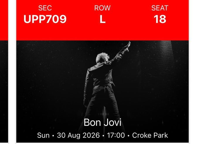 Bon Jovi seated ticket