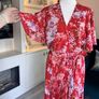 Stunning Red Floral Pleated Midi Dress by AX Paris Size: UK 16 / EU 44 Image 9