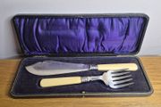 Vintage English silver plate Fish Knife and Fork