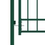 Fence Gate with Arched Top Steel 100x200 cm Green Image 3