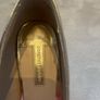 Gold glitter peep-toe heels. Image 6