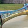 Fenton  Iridescent Green Glass  Vase Image 5