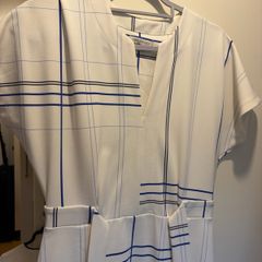 Next Dresses White Plaid Midi Dress. Size 10 (Brand New