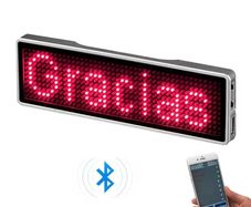 Rechargeable Bluetooth Digital LED Badge Insignia DIY Programmable Scrolling Message Board Mini LED Display LED Name Tag