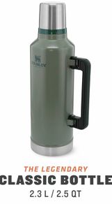 Stanley Classic Legendary Thermos Flask 2.3L - Keeps Hot or Cold For 45 Hours   BPA-Free Thermal Flask - Stainless Steel Leakproof Coffee Flask   Flask For Hot Drink - Dishwasher Safe - Green